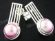 1" 925 Silver Pink Mabe Pearl Post Earrings