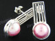 1" 925 Silver Pink Mabe Pearl Post Earrings