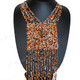Seed Beads 25" Orange Black Necklace Bead