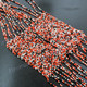 Seed Beads 25" Orange Black Necklace Bead