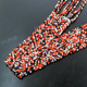 Seed Beads 25" Orange Black Necklace Bead