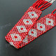 Seed Beads 25" Silver Red Necklace Bead