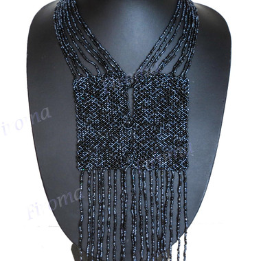 Seed Beads 25" Hematite Black Necklace Bead