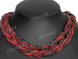 2mm Glass Seed Beads 22" Hematite Brown Necklace