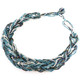 2mm Glass Seed Beads 22" Peacock Silver Necklace
