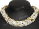 2mm Glass Seed Beads 22" Cream Gold Necklace