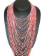 Large Seed Beads Rose Quartz Cherry Framboise Pink Necklace