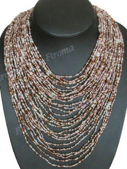 Large Seed Beads 18" Champagne Bronze Necklace