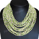 Glass Seed Beads 19" Beige Green Necklace