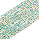 Glass Seed Beads 19" Turquoise Beige Necklace