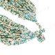 Glass Seed Beads 19" Turquoise Beige Necklace