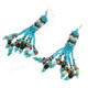 2 3/8" Seed Beads Tiger Eye Turquoise Aqua French Wires Earrings