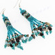 2 3/8" Seed Beads Tiger Eye Turquoise Aqua French Wires Earrings