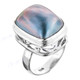 13/16" 925 Silver Blue Mabe Pearl us 5 Ring