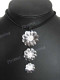2 15/16" Mother Of Pearl Waxed Cord Flower Shell Black Pendant