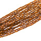 Glass Seed Beads 24" Brown Clear Necklace