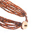 Glass Seed Beads 24" Brown Clear Necklace
