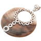 2 9/16" 925 Silver Mother Of Pearl Shell Iridescent Pendant