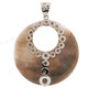 2 9/16" 925 Silver Mother Of Pearl Shell Iridescent Pendant