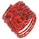 Glass Seed Beads 8" Iridescent Orange Bangle Bracelet