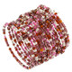 Glass Seed Beads 8" Bronze Purple Bangle Bracelet