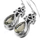 13/16" 925 Silver Green Amethyst Teardrop French Wires Earrings