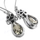 13/16" 925 Silver Green Amethyst Teardrop French Wires Earrings