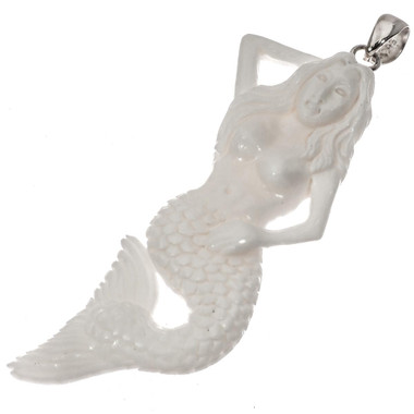 3 1/16" 925 Silver Buffalo Bone Pendant