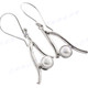 1" 925 Silver White Biwa Pearl French Wires Earrings