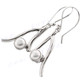 1" 925 Silver White Biwa Pearl French Wires Earrings