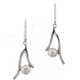 1" 925 Silver White Biwa Pearl French Wires Earrings