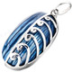 1 3/4" 925 Silver Blue Turbo Shell Pendant