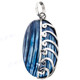 1 3/4" 925 Silver Blue Turbo Shell Pendant