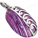 1 3/4" 925 Silver Purple Turbo Shell Pendant