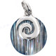 1 3/8" 925 Silver Blue Turbo Shell Pendant