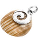 1 3/8" 925 Silver Gold Turbo Shell Pendant