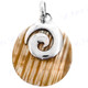 1 3/8" 925 Silver Gold Turbo Shell Pendant