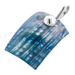 1 7/16" 925 Silver Blue Turbo Shell Pendant