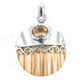 1 3/8" 925 Silver Gold Turbo Shell Citrine Pendant