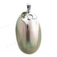 1 5/8" 925 Silver Peridot Aquamarine Abalone Shell Pendant