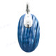 1 3/4" 925 Silver Blue Turbo Shell Pendant