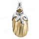 1 3/4" 925 Silver Gold Turbo Shell Citrine Pendant