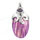 1 3/4" 925 Silver Purple Turbo Shell Amethyst Pendant