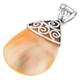 1 5/8" 925 Silver Gold Abalone Shell Teardrop Pendant