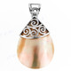 1 5/8" 925 Silver Gold Abalone Shell Teardrop Pendant