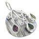 1 5/16" 925 Silver Blue Turbo Shell Blue Topaz Peridot Pendant