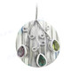 1 5/16" 925 Silver Blue Turbo Shell Blue Topaz Peridot Pendant
