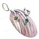 1 11/16" 925 Silver Blue Topaz Peridot Purple Turbo Shell Pendant