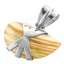1" 925 Silver Gold Turbo Shell Pendant