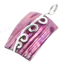 1 3/8" 925 Silver Purple Turbo Shell Pendant
